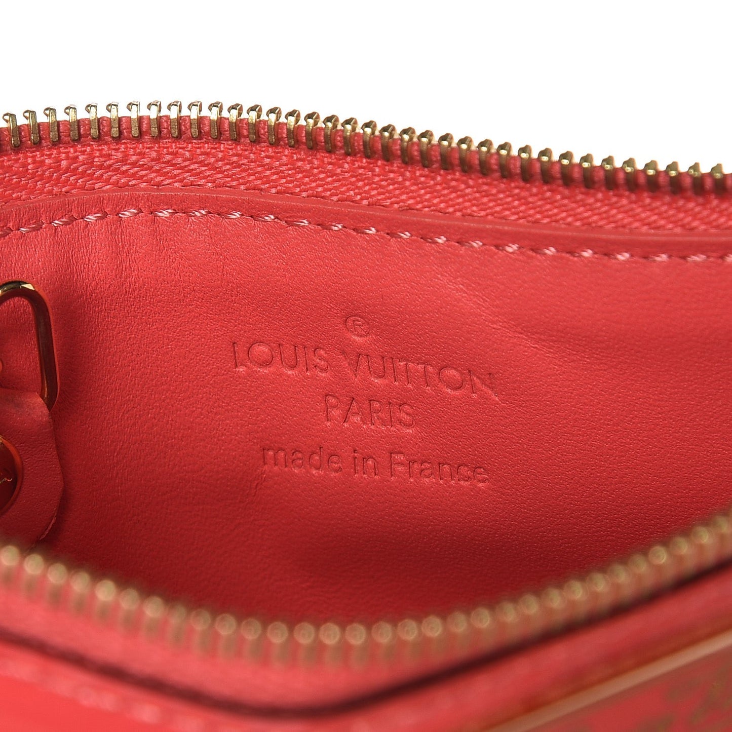 Vernis Key Pouch Rose Litchi