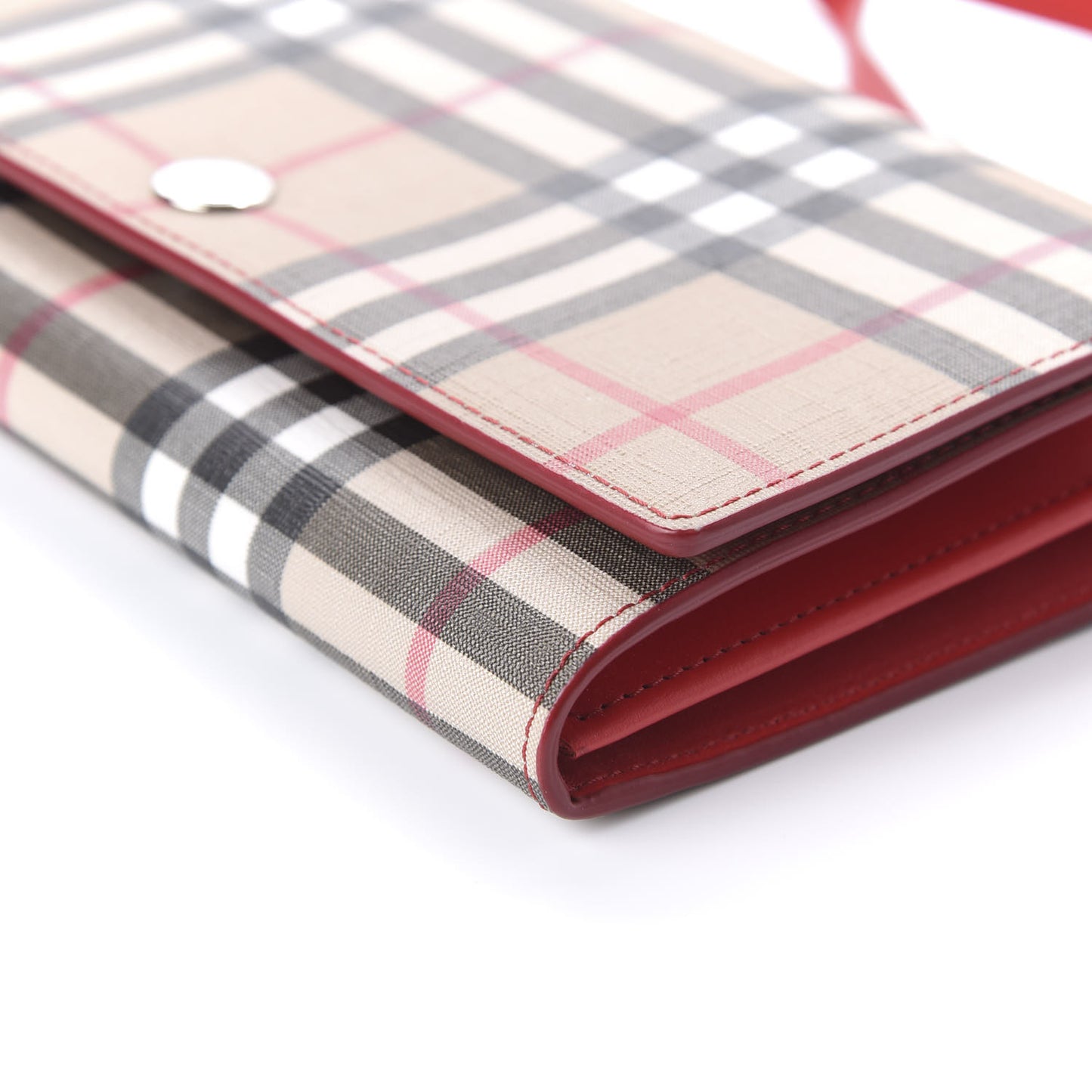 E-Canvas Vintage Check Wallet With Detachable Strap Bright Military Red