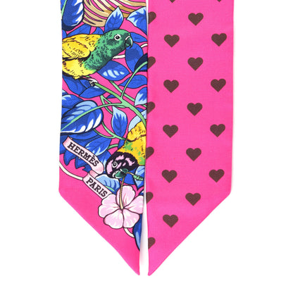Hermes Silk Jungle Love Love Twilly Rose Vif Bleu Roy 3 of 4
