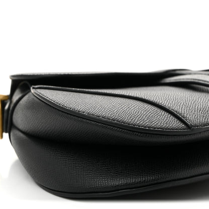 Christian Dior Grained Calfskin Saddle Bag Black 9 of 10