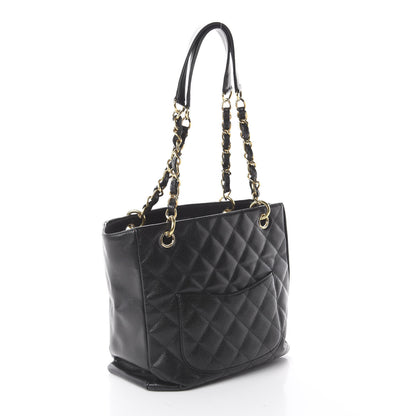 Chanel Caviar Quilted Petit Shopping Tote PST Black 4 of 17