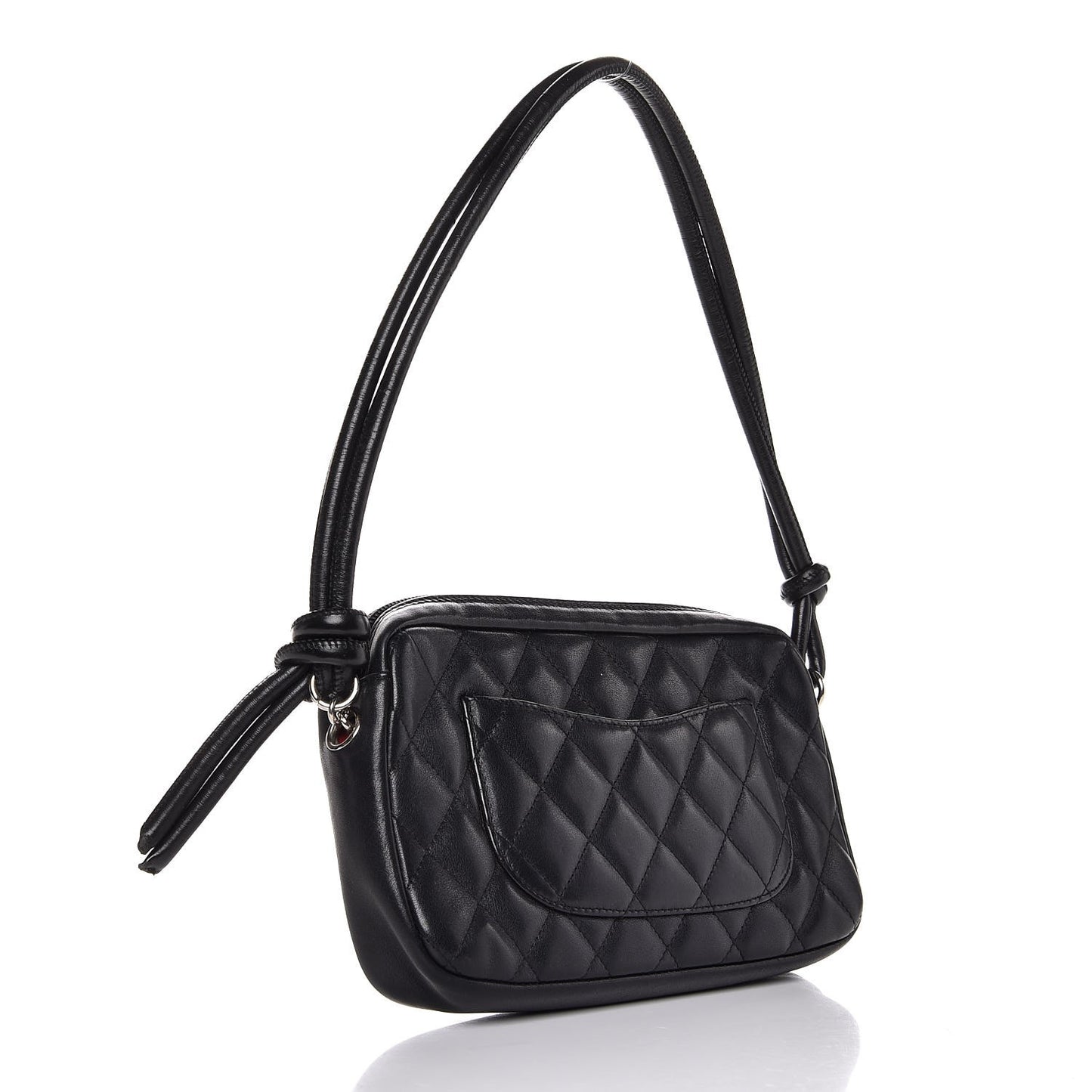 Calfskin Quilted Cambon Pochette Black White