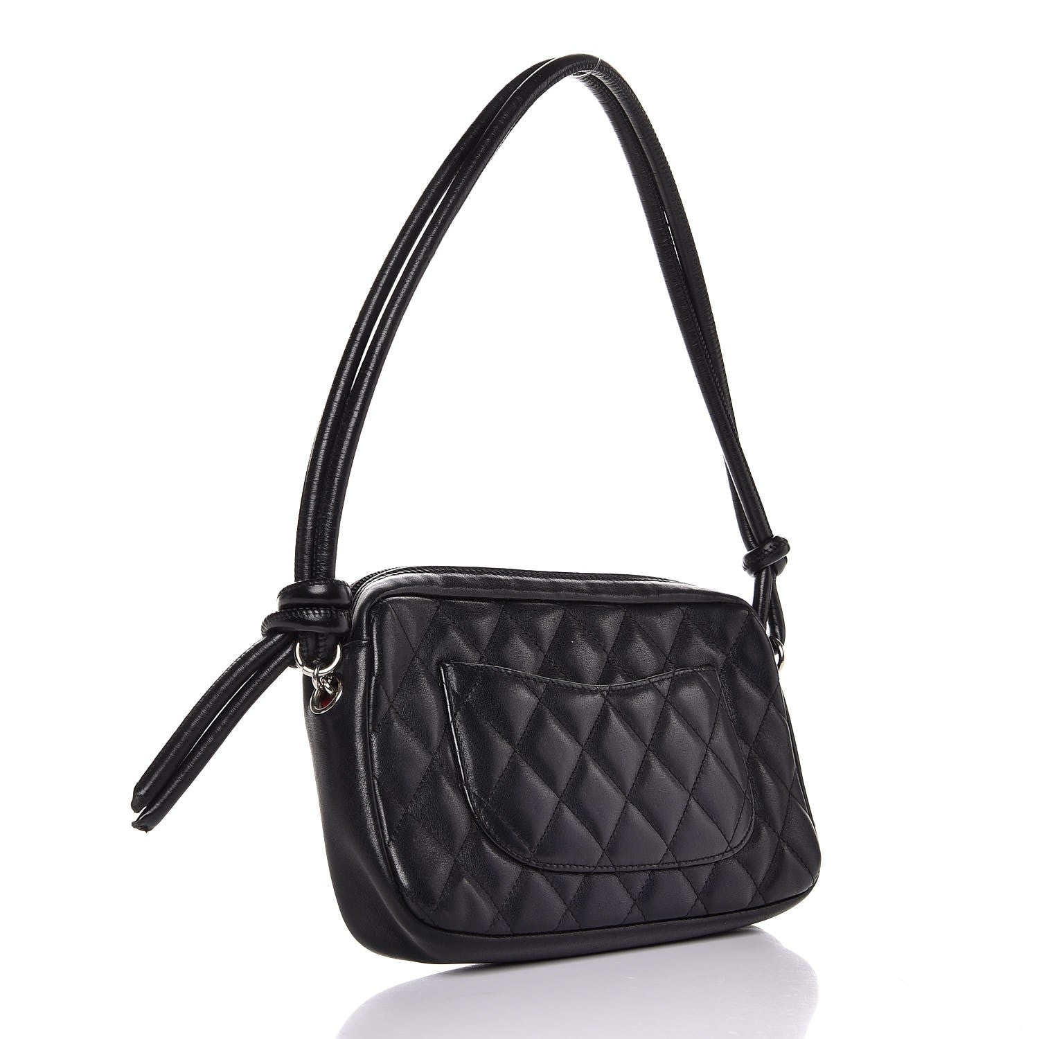 Chanel Calfskin Quilted Cambon Pochette Black White 3 of 10