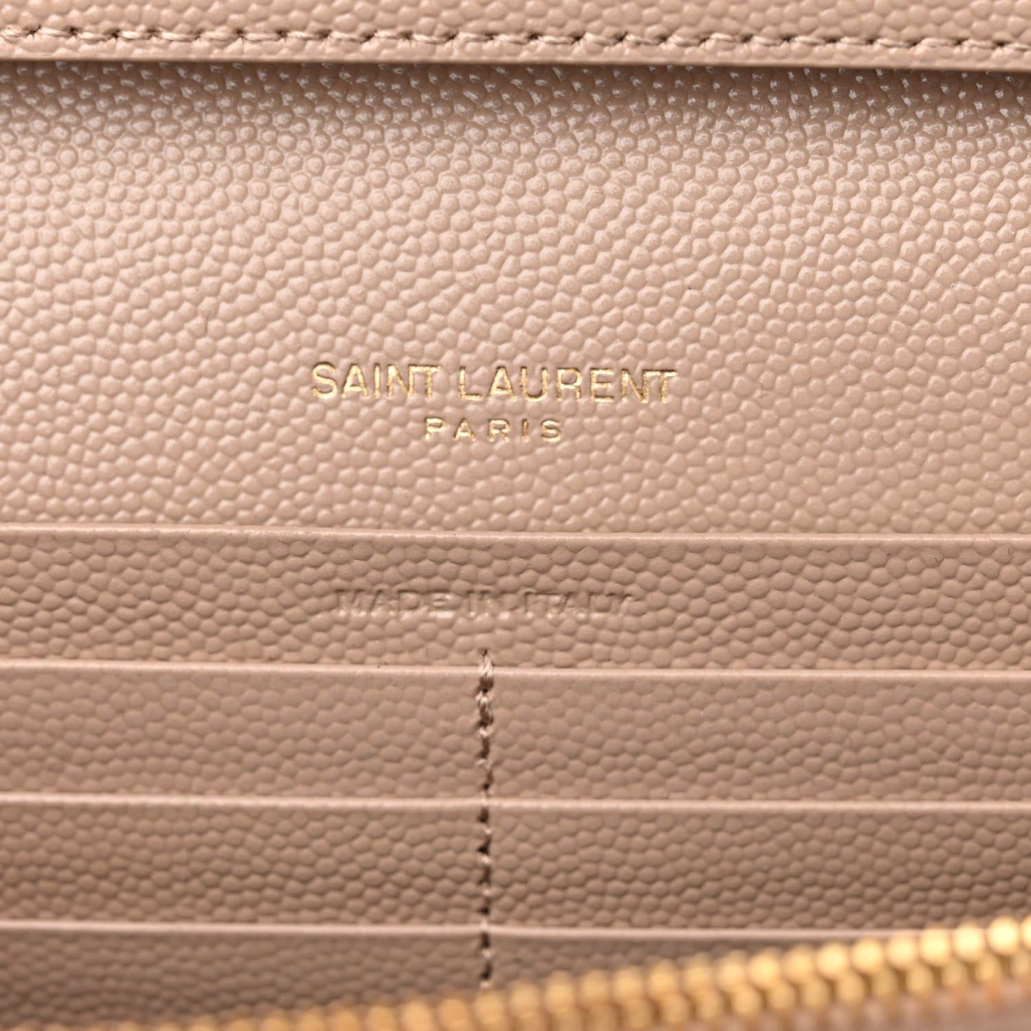 Grain De Poudre Matelasse Chevron Monogram Chain Wallet Dark Beige