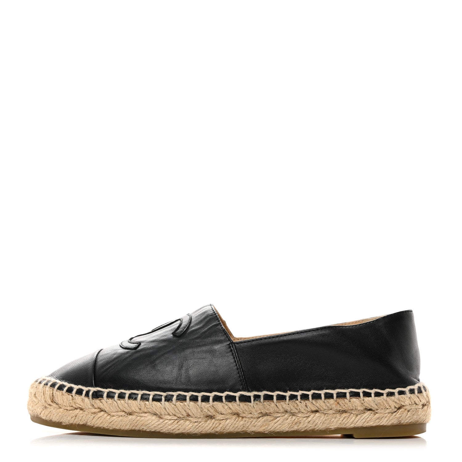 Chanel Lambskin CC Espadrilles 37 Black 1 of 9