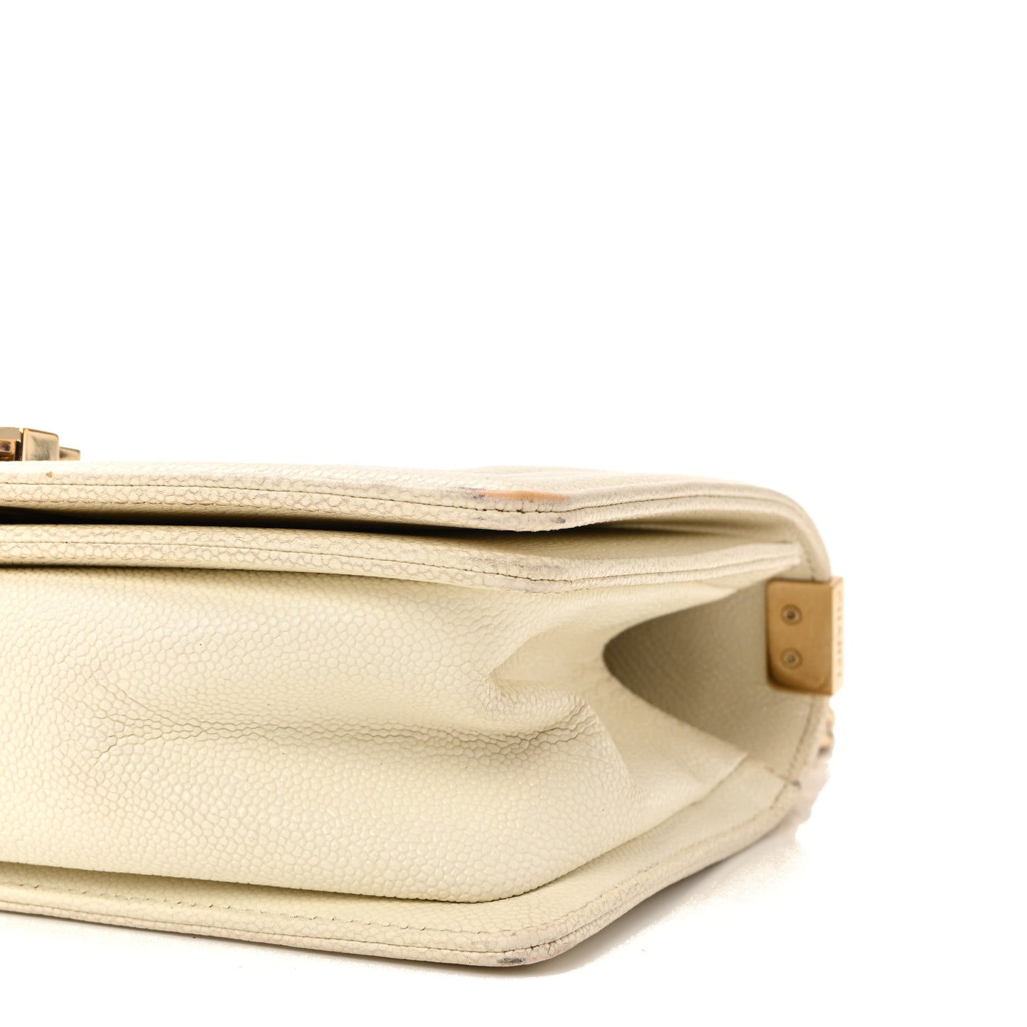 Caviar Quilted Medium Boy Flap White