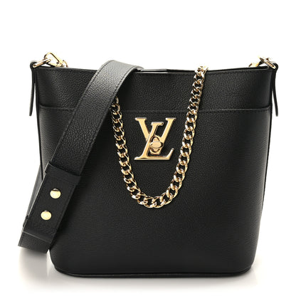 Louis Vuitton Calfskin Lock and Walk Bucket Black 1 of 7