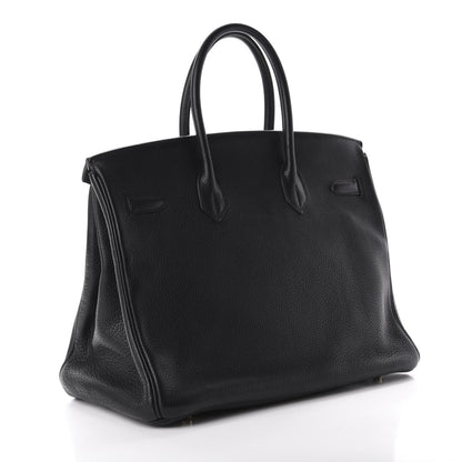 Hermes Taurillon Clemence Birkin 35 Black 3 of 14