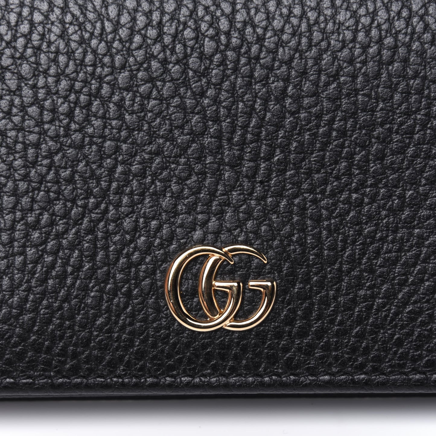 Pebbled Calfskin GG Marmont Card Case Black