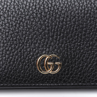 Gucci Pebbled Calfskin GG Marmont Card Case Black 9 of 9