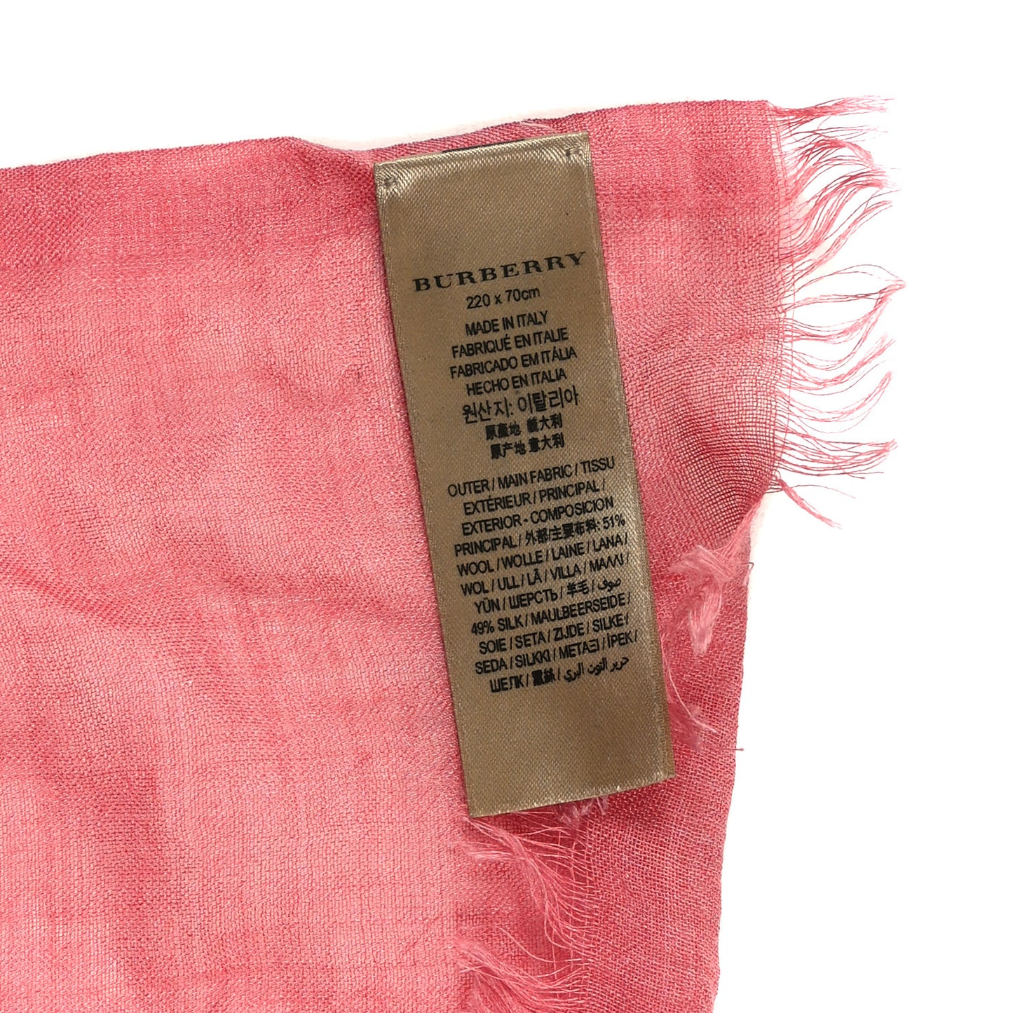 Wool Silk Gauze Ombre Giant Check Scarf Trench