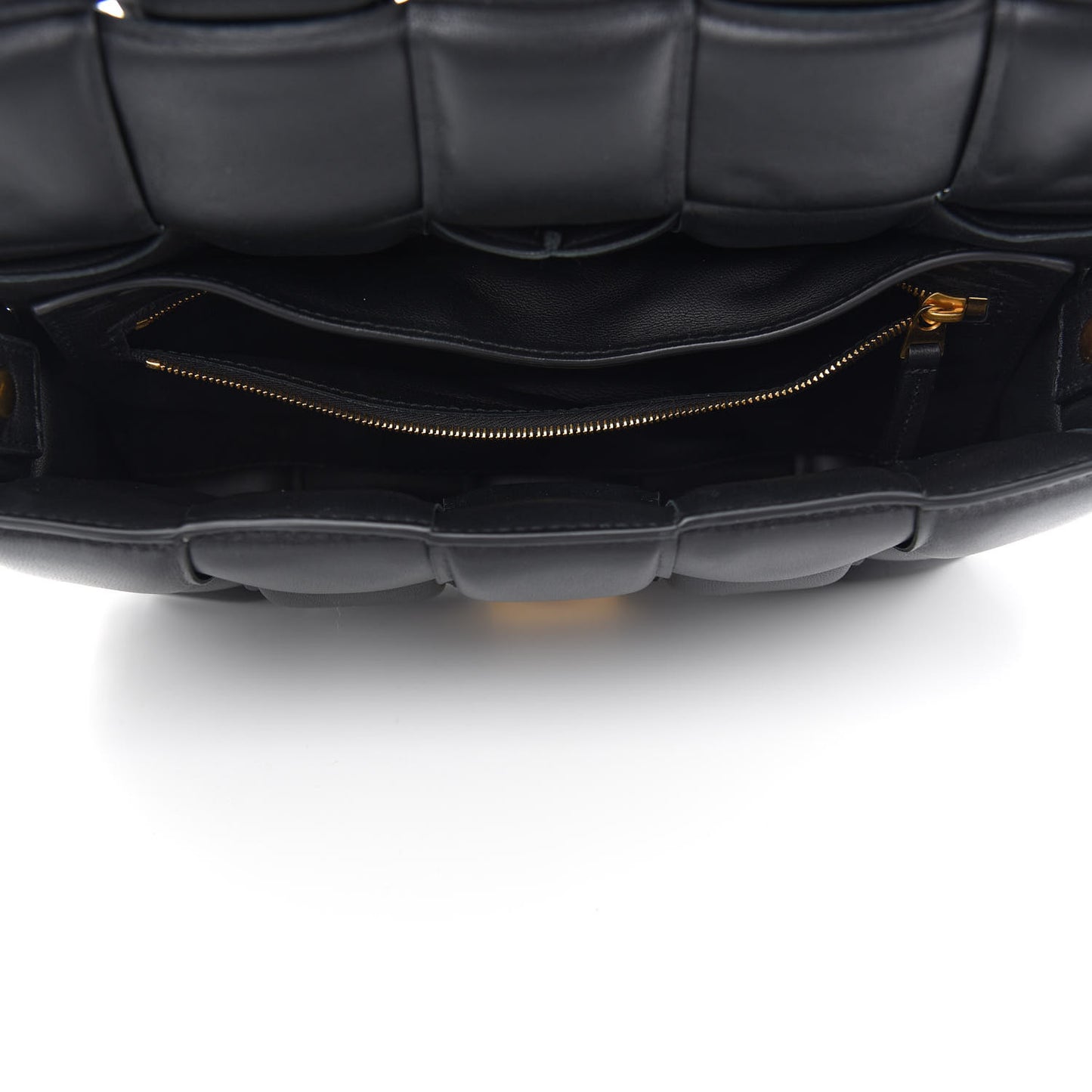 Nappa Maxi Intreccio Padded Cassette Crossbody Bag Black
