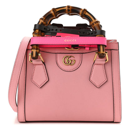 Gucci Wonka Grain Calfskin Mini Diana Tote Bag Wild Rose Fuxia Fluo 1 of 12
