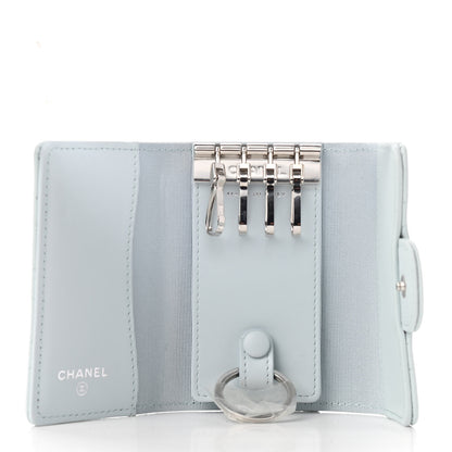 Chanel Caviar Quilted Classic 4 Key Holder Wallet Light Blue 5 of 7