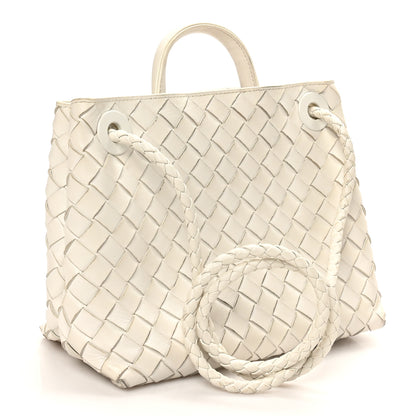 Bottega Veneta Nappa Intrecciato Small Andiamo Shoulder Bag White 3 of 9