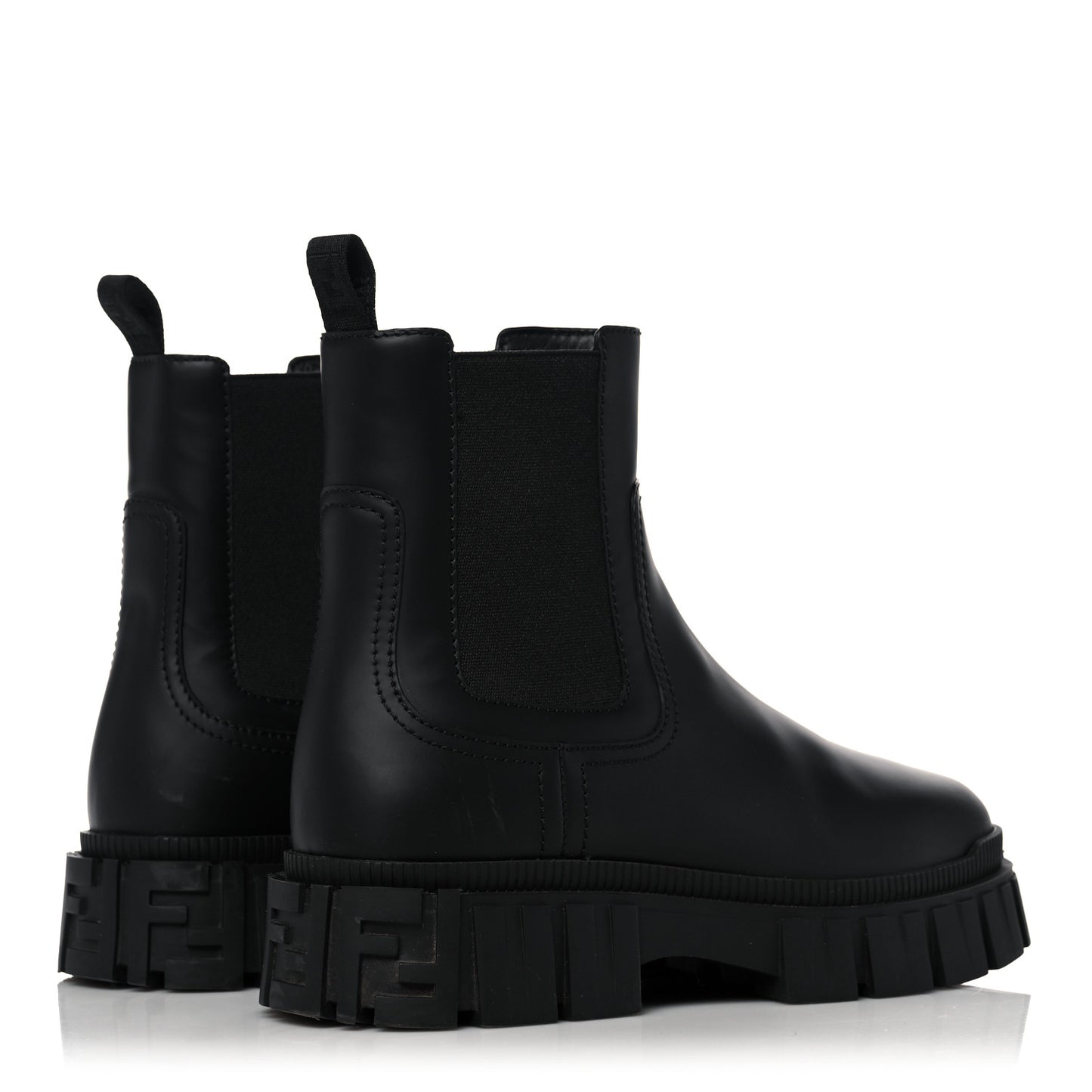 Calfskin Rubber Fendi Force Chelsea Boots 37 Black