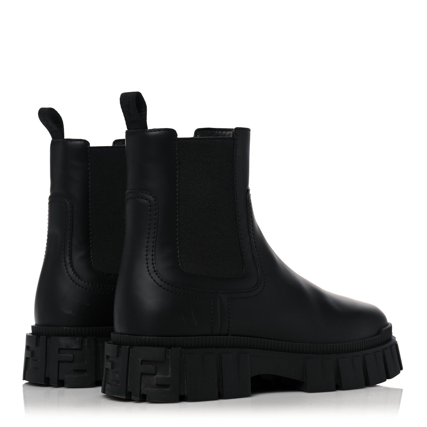 Fendi Calfskin Rubber Fendi Force Chelsea Boots 37 Black 4 of 15