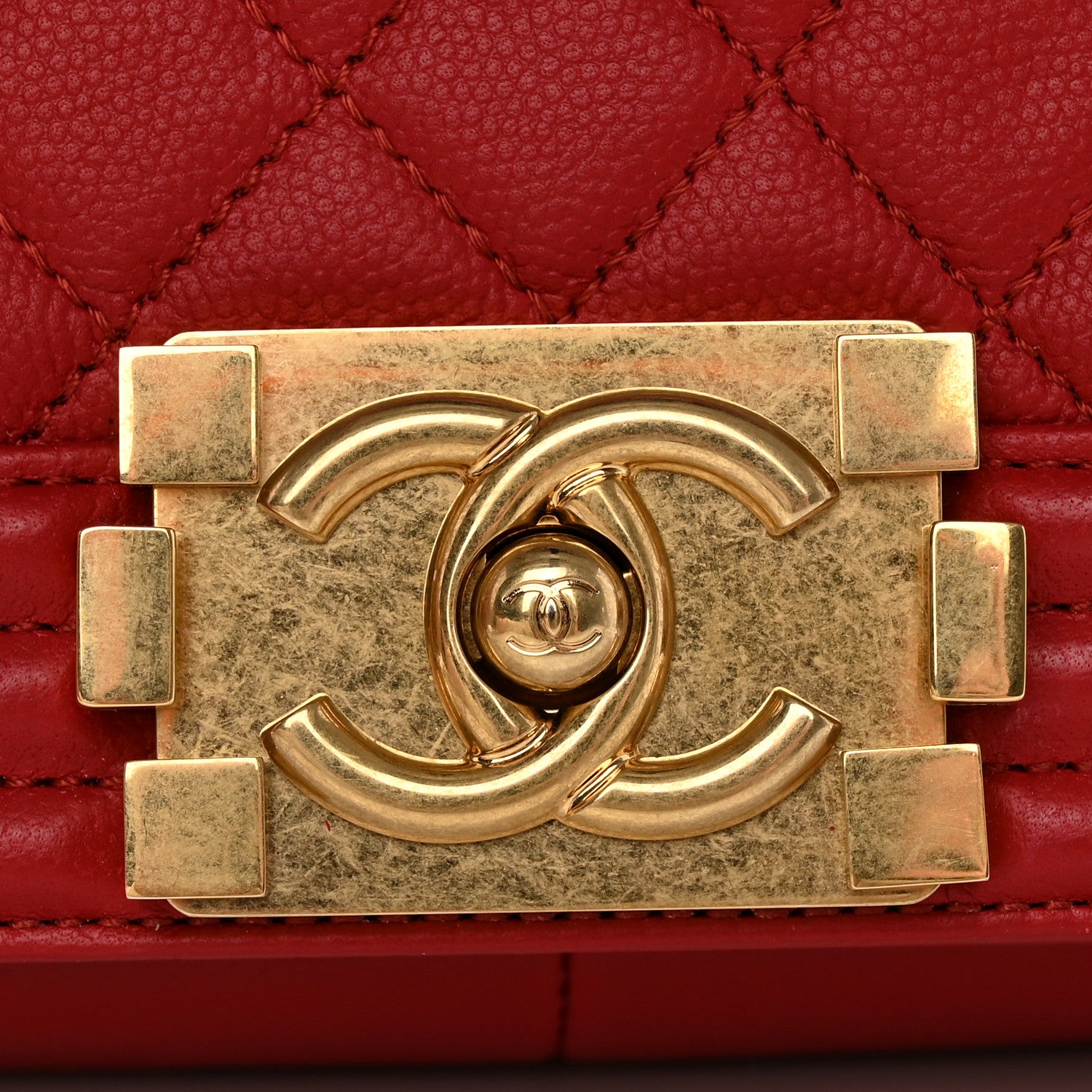 Chanel Caviar Quilted Medium Boy Flap Red 12 of 16