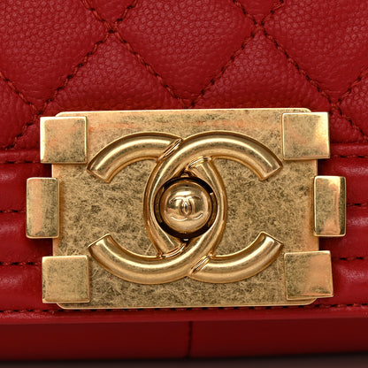 Chanel Caviar Quilted Medium Boy Flap Red 12 of 16
