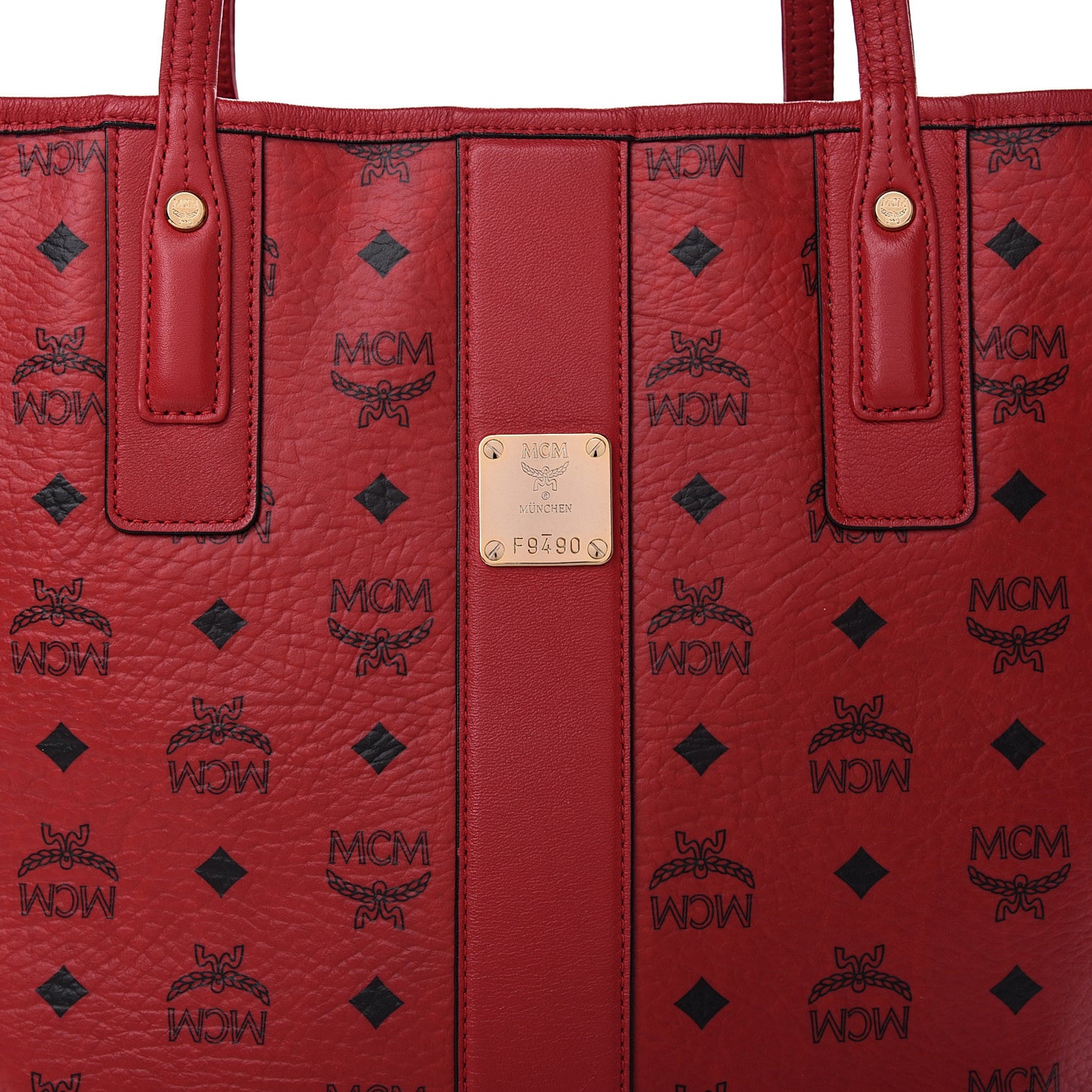 Visetos Medium Liz Reversible Shopper Tote Ruby Red