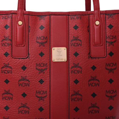 MCM Visetos Medium Liz Reversible Shopper Tote Ruby Red 12 of 19