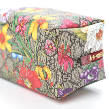 Gucci Soft GG Supreme Monogram Flora Calfskin Medium Ophidia Cosmetic Case Beige Ebony Multicolor Rosso 10 of 10