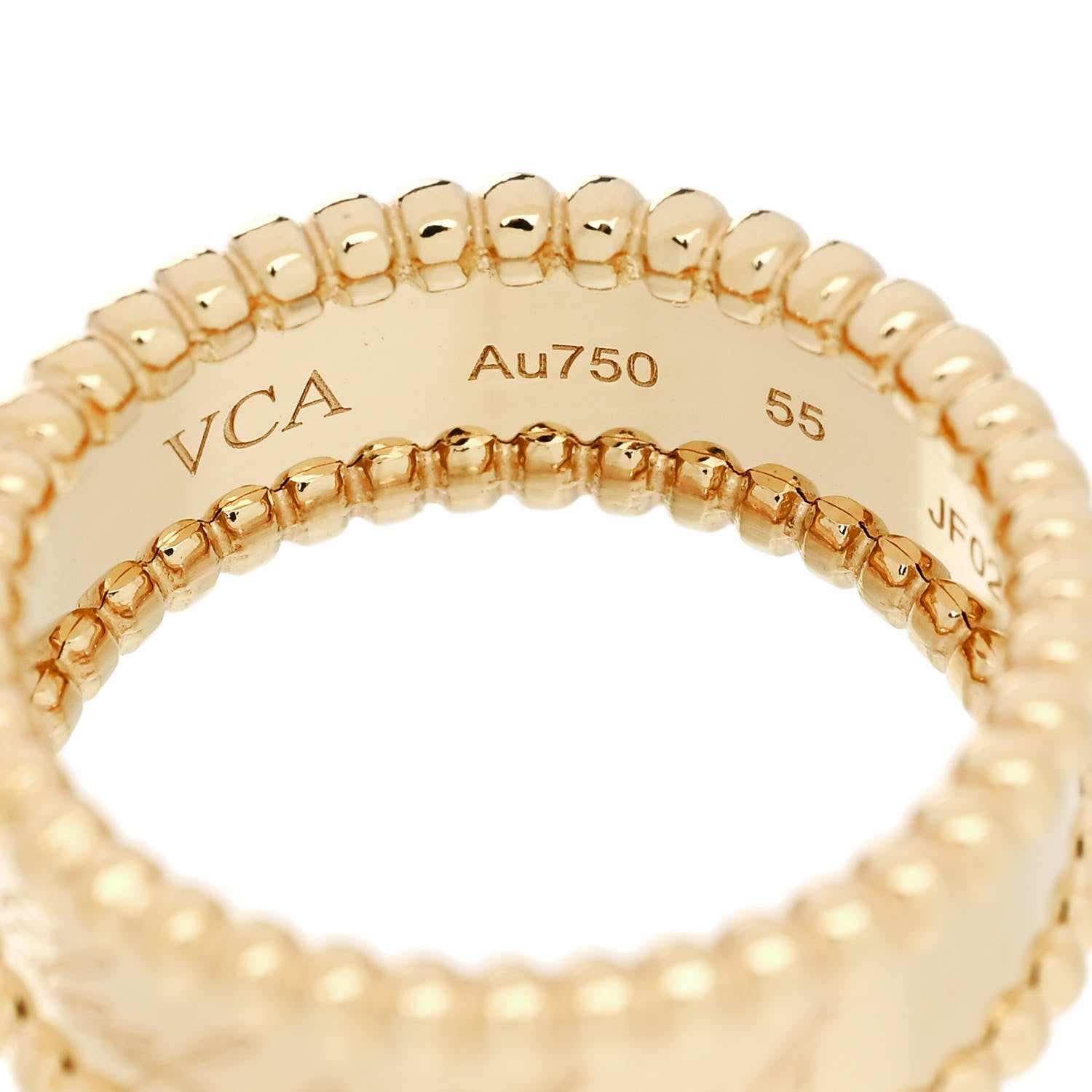 Van Cleef & Arpels 18K Yellow Gold Perlee Signature Ring 55 7.25 4 of 6