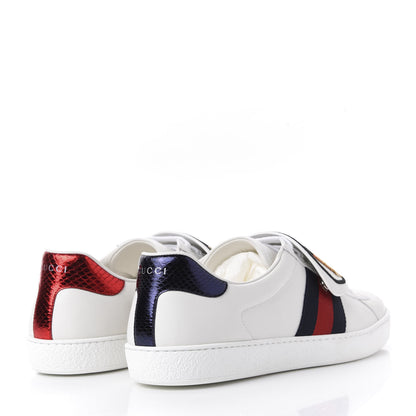 Gucci Calfskin Ayers Web Tiger Embroidered Mens Ace Sneakers 11.5 White 4 of 11
