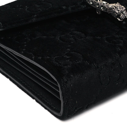 Gucci Velvet GG Monogram Mini Dionysus Chain Wallet Black 6 of 11