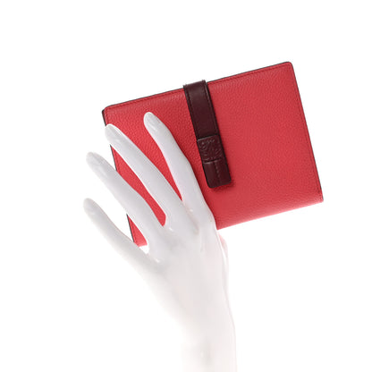 Loewe Grained Calfskin Small Vertical Wallet Poppy Pink Burgundy 2 of 8