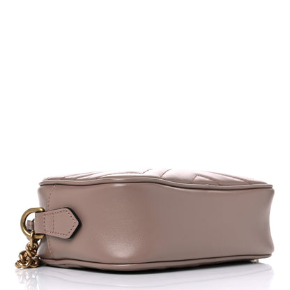 Gucci Calfskin Matelasse Mini GG Marmont Chain Shoulder Bag Porcelain Rose 4 of 11