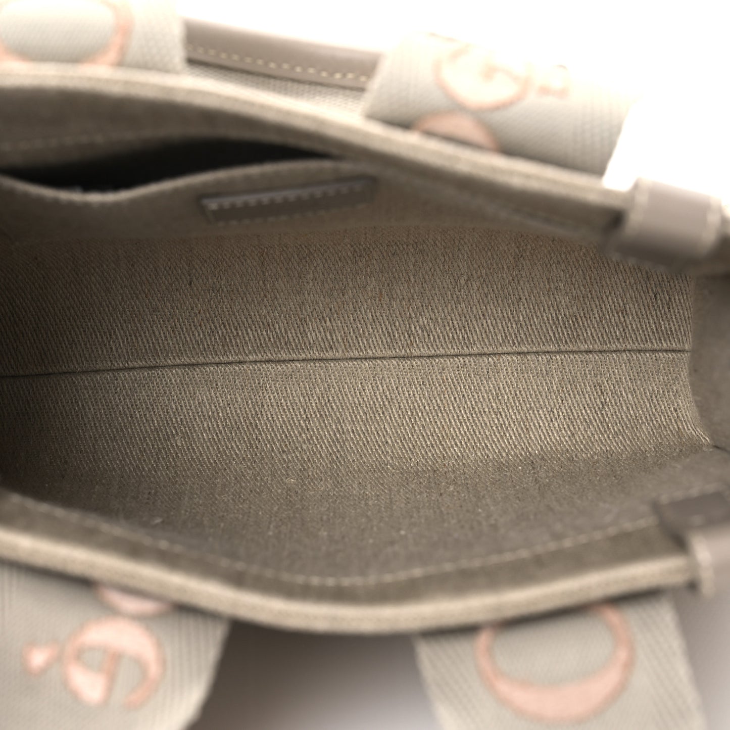 Cotton Calfskin Small Woody Ribbon Tote With Strap  Beige Taupe