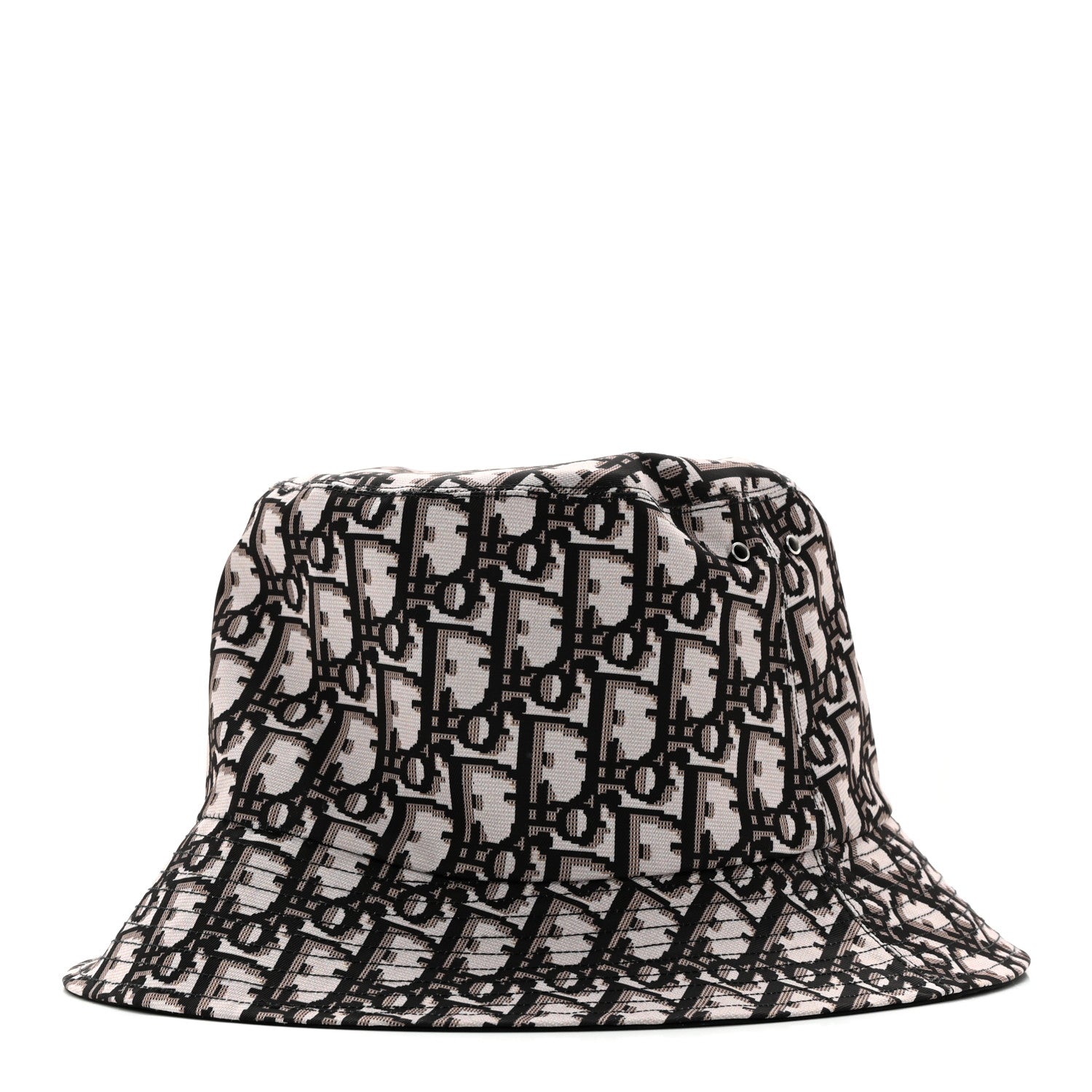 Christian Dior Polyester Cotton Oblique Teddy-D Brim Bucket Hat 58 Black 1 of 8
