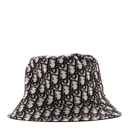 Christian Dior Polyester Cotton Oblique Teddy-D Brim Bucket Hat 58 Black 1 of 8