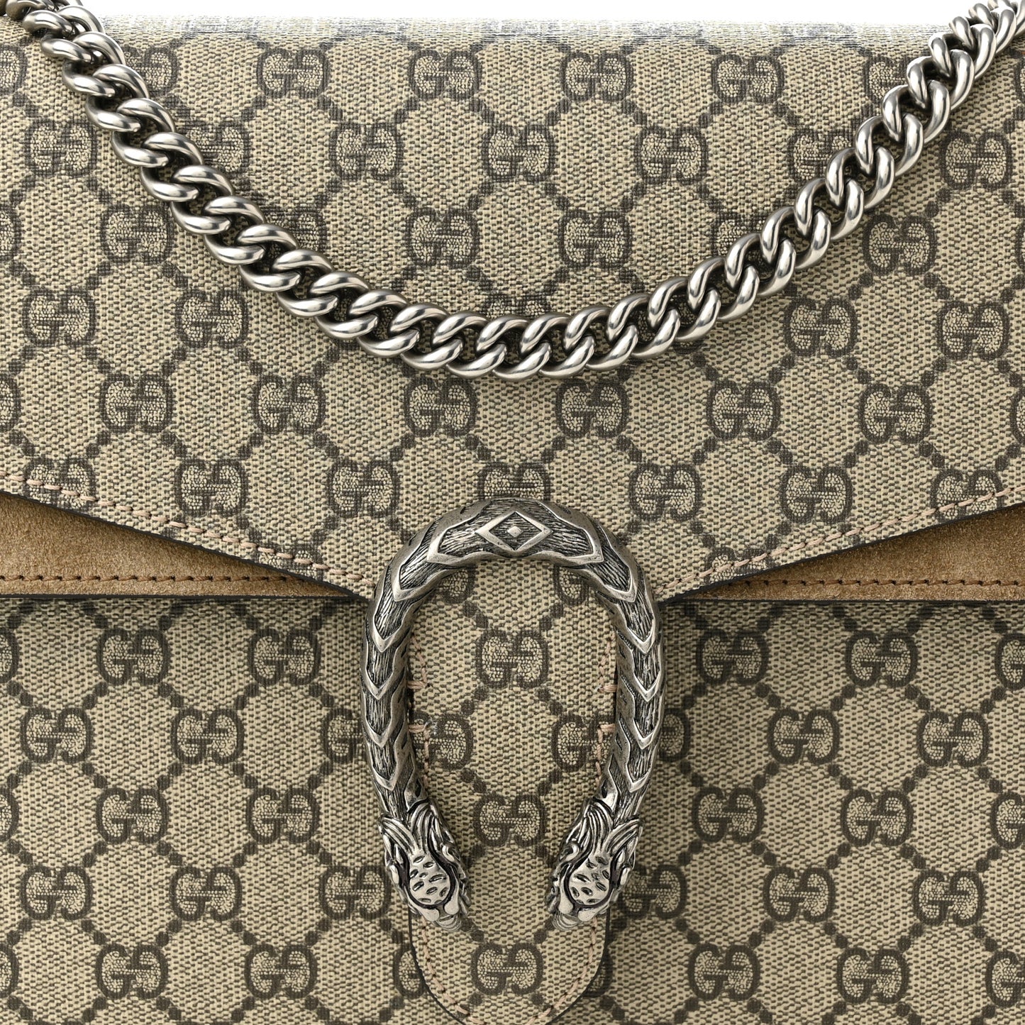 GG Supreme Monogram Medium Dionysus Shoulder Bag Taupe
