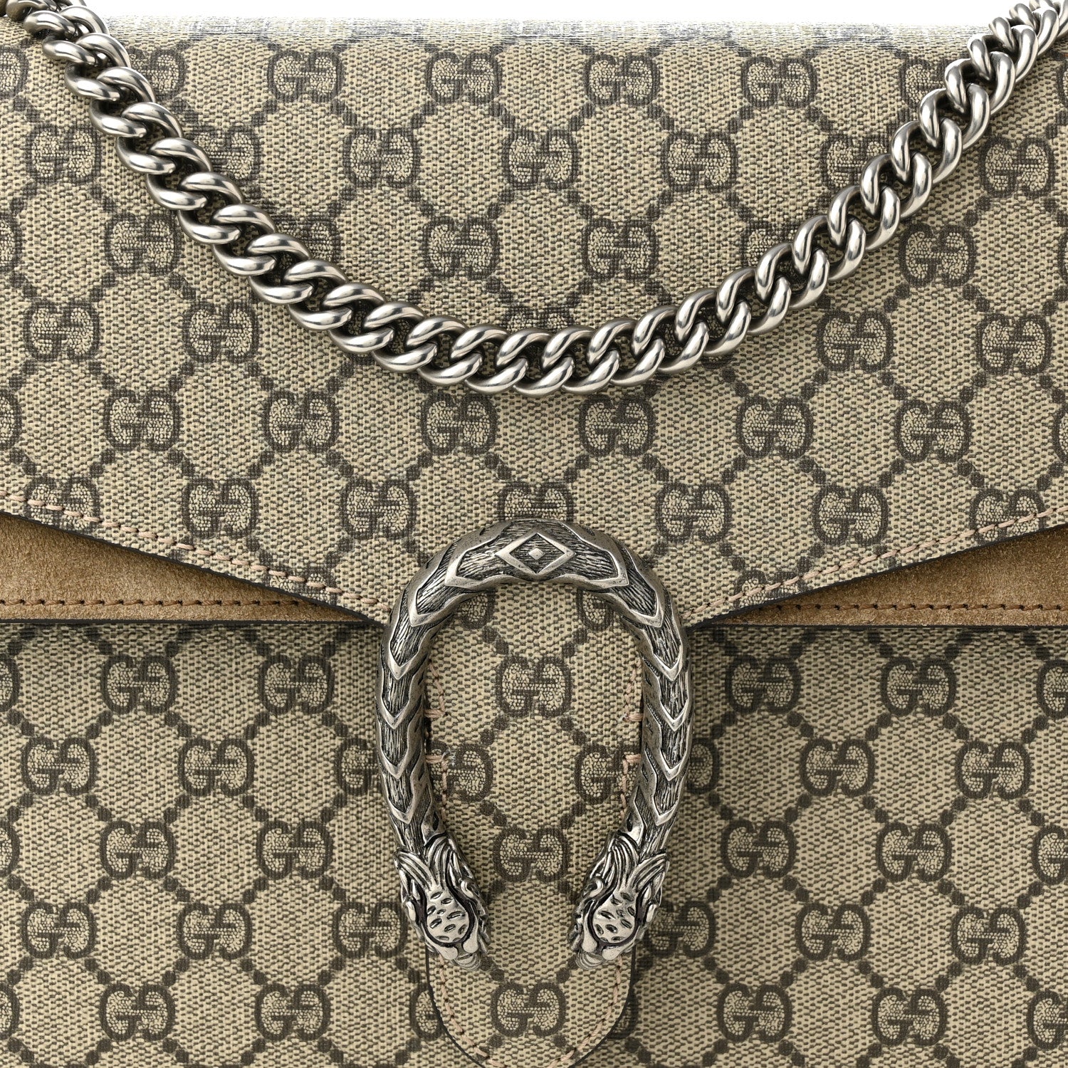 Gucci GG Supreme Monogram Medium Dionysus Shoulder Bag Taupe 8 of 10