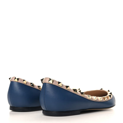 Valentino Garavani Calfskin Nappa Rockstud Ballerina Flats 36.5 Indigo Poudre 5 of 10