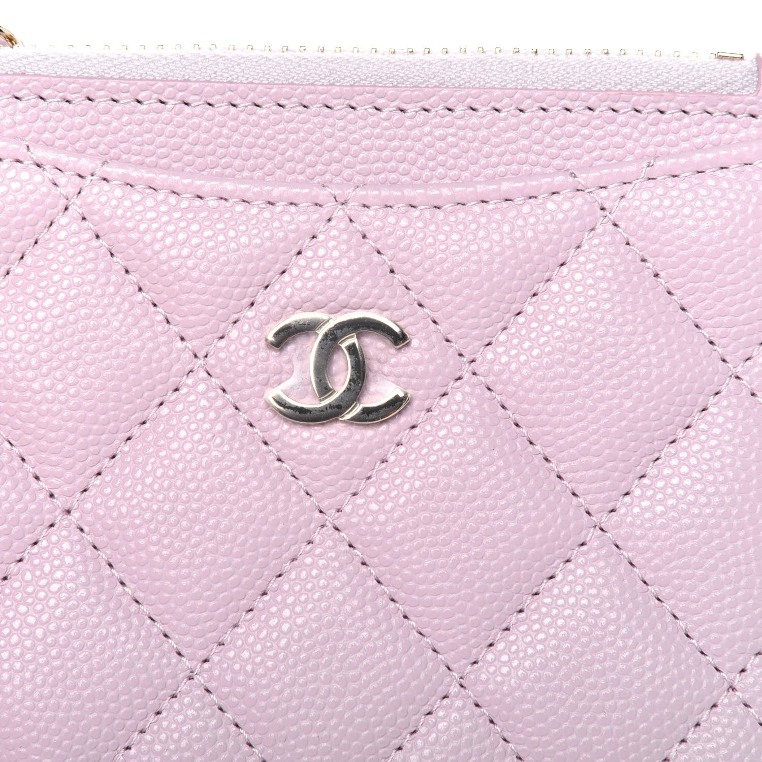 Chanel Caviar Quilted CC Zip Card Holder Light Pink 11 of 12