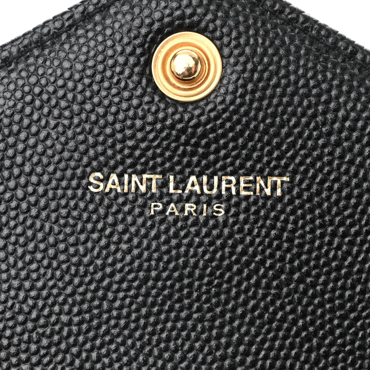 Grain De Poudre Matelasse Chevron Monogram Envelope Chain Wallet Black