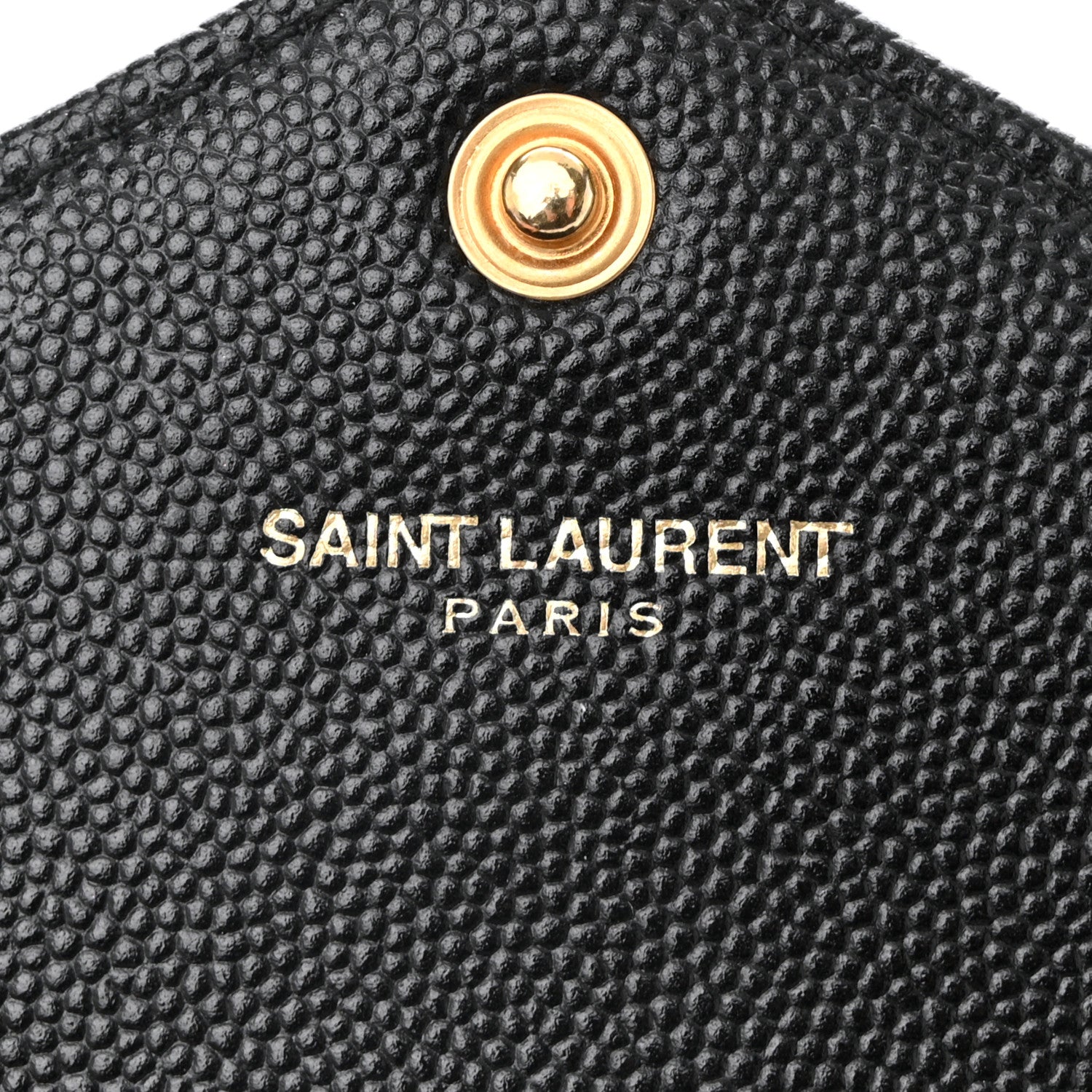 Saint Laurent Grain De Poudre Matelasse Chevron Monogram Envelope Chain Wallet Black 6 of 11