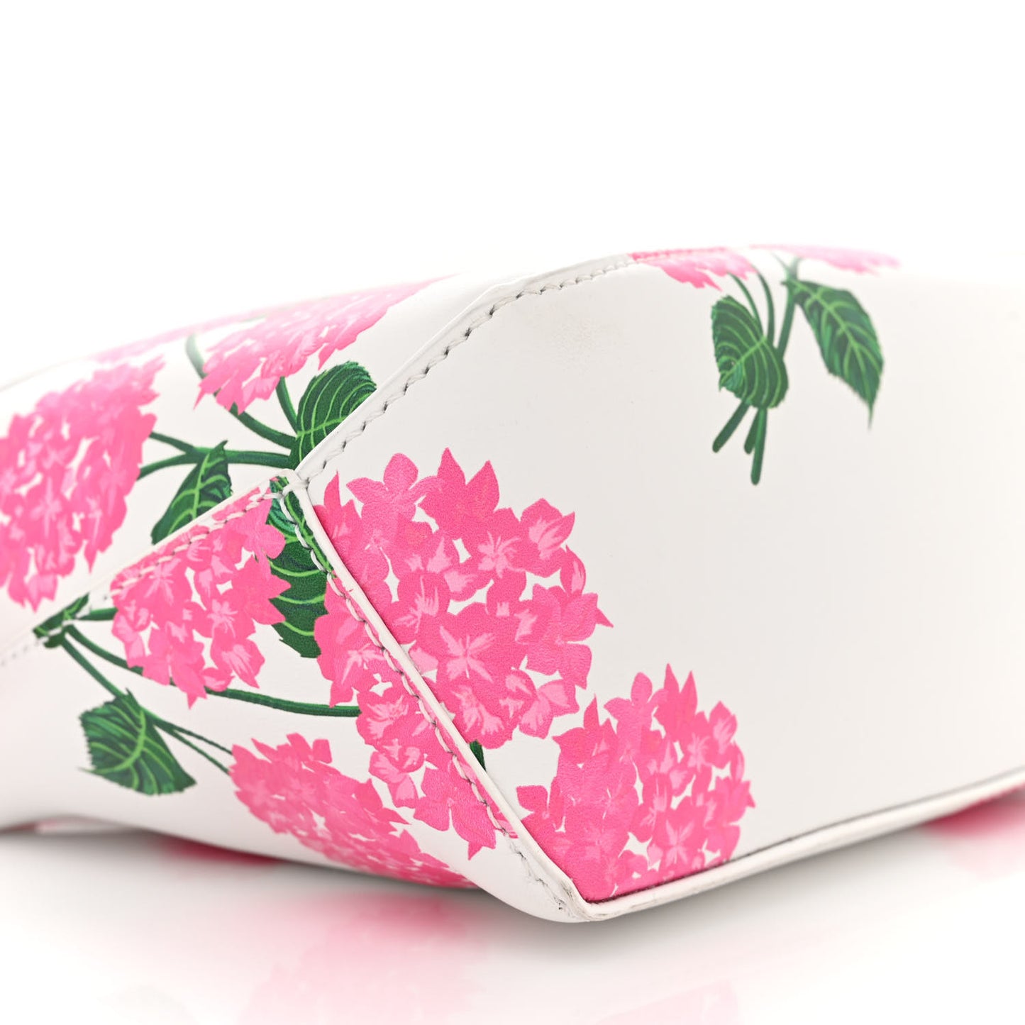Satin Calfskin Flower Print Mini Puzzle Edge Bag White Multicolor
