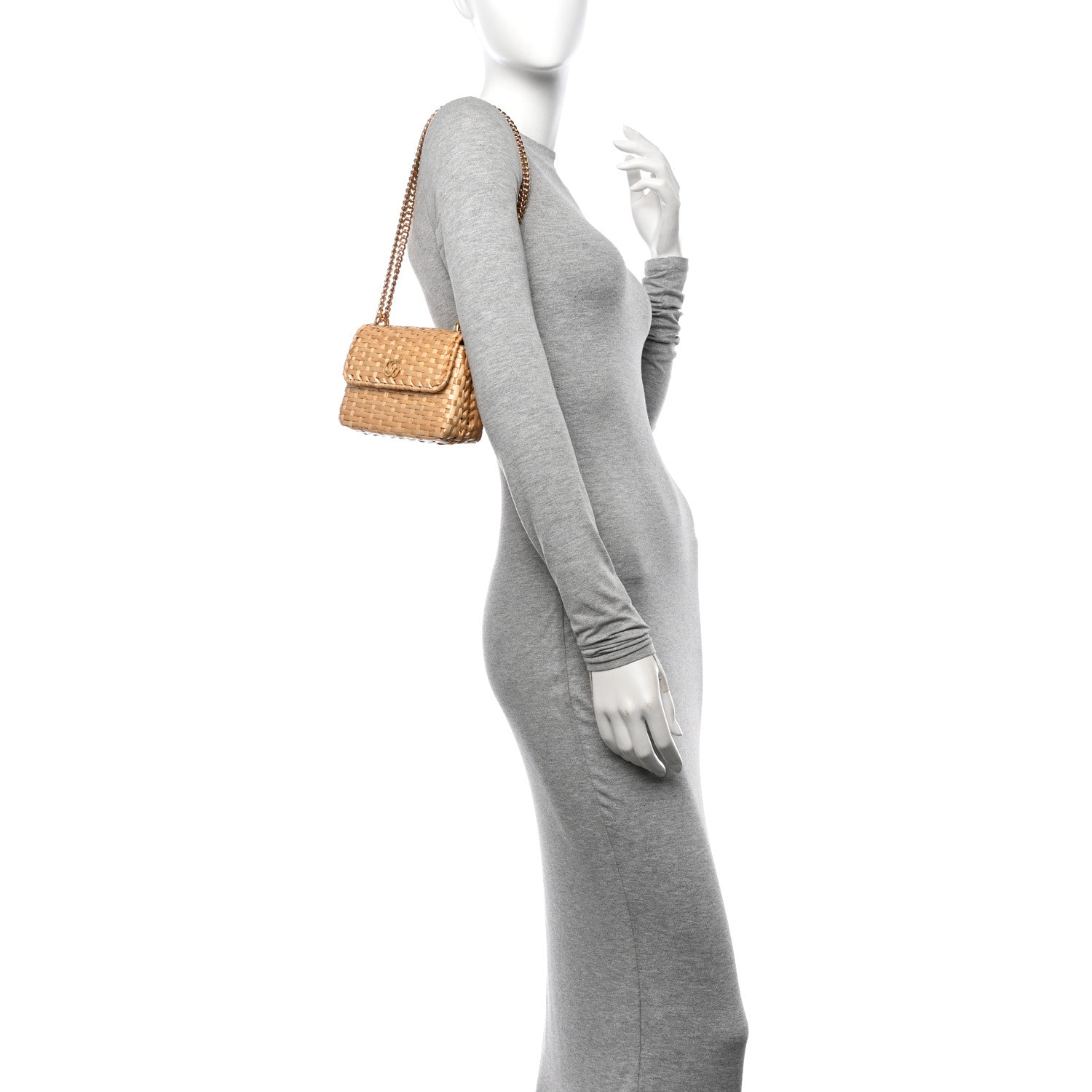 Gucci Glazed Wicker Mini Cestino Shoulder Bag Natural 2 of 10