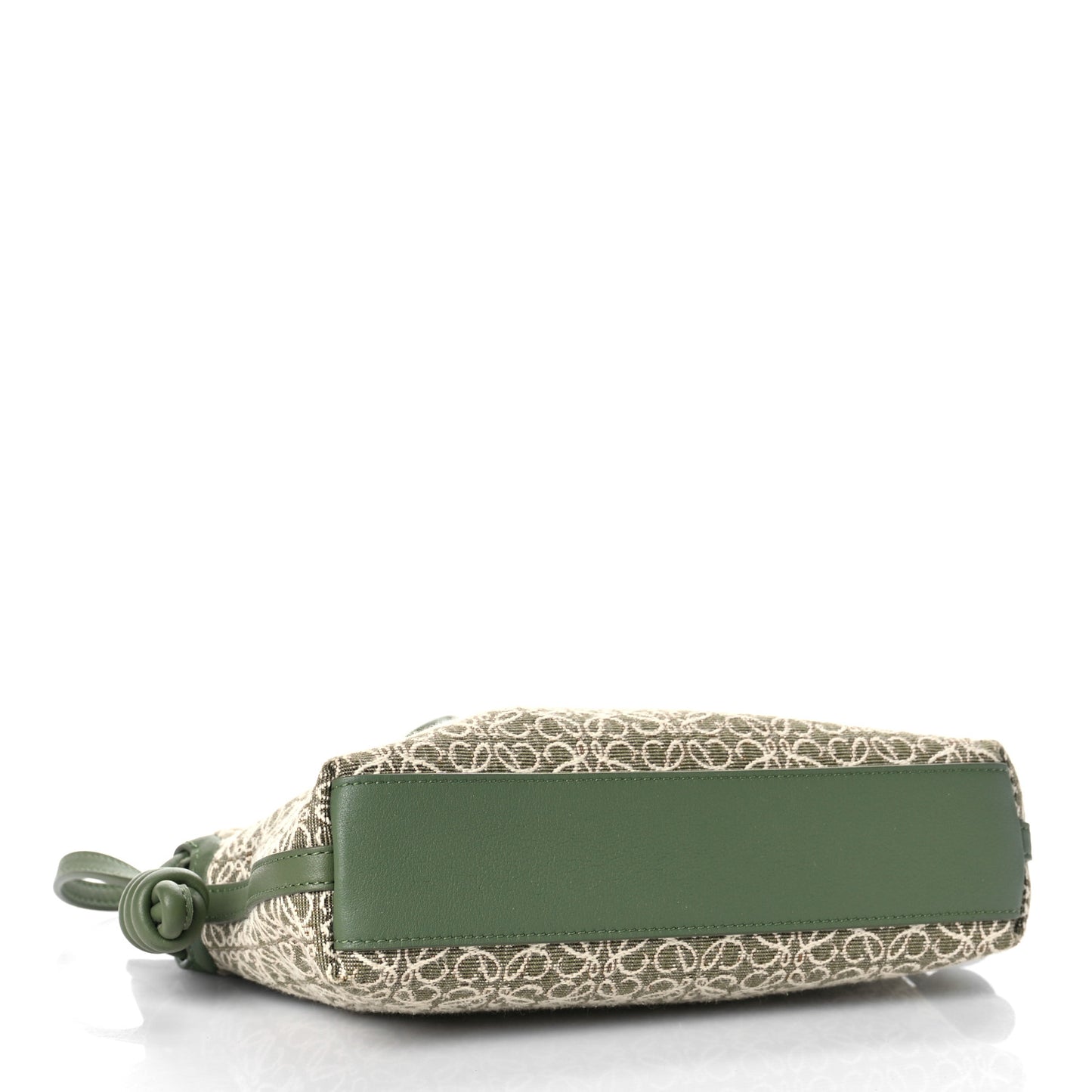 Jacquard Anagram Calfskin Mini Flamenco Knot Clutch Avocado Green