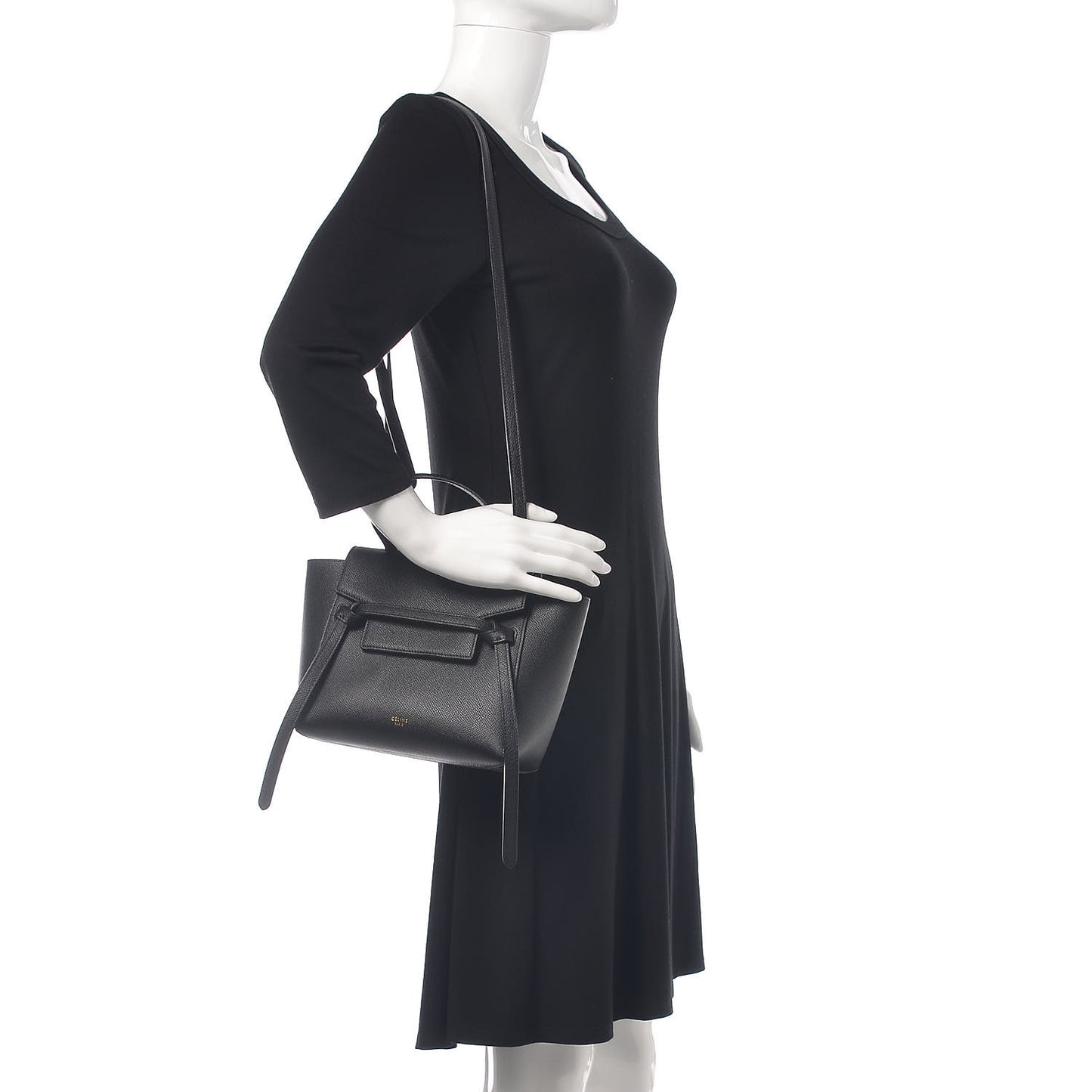 Grained Calfskin Nano Belt Bag Black