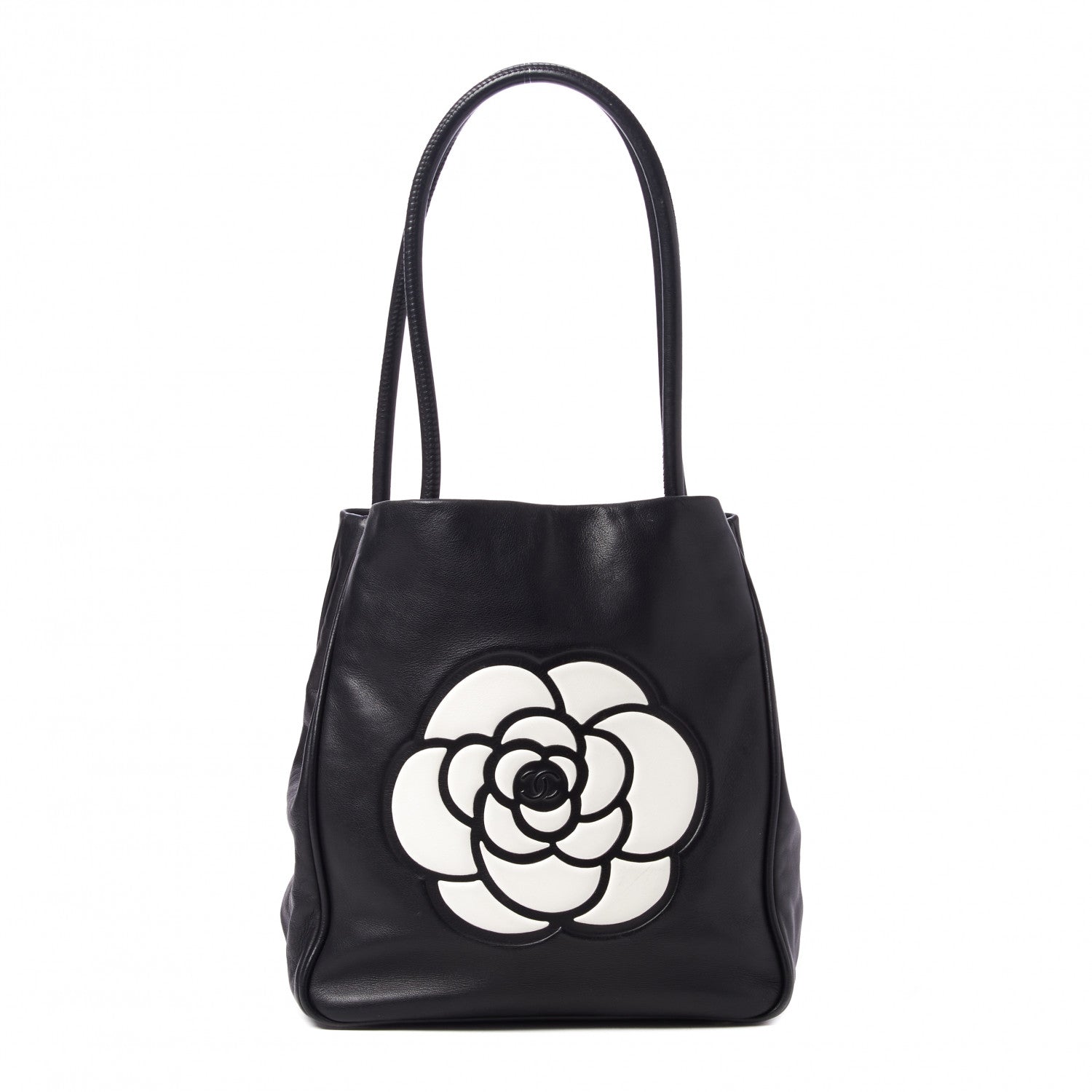 Chanel Lambskin Camellia Tote Black 1 of 10