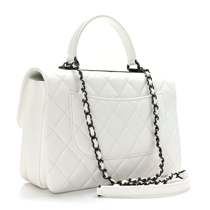 Chanel Lambskin Quilted Medium Trendy CC Flap Dual Handle Bag White 4 of 10
