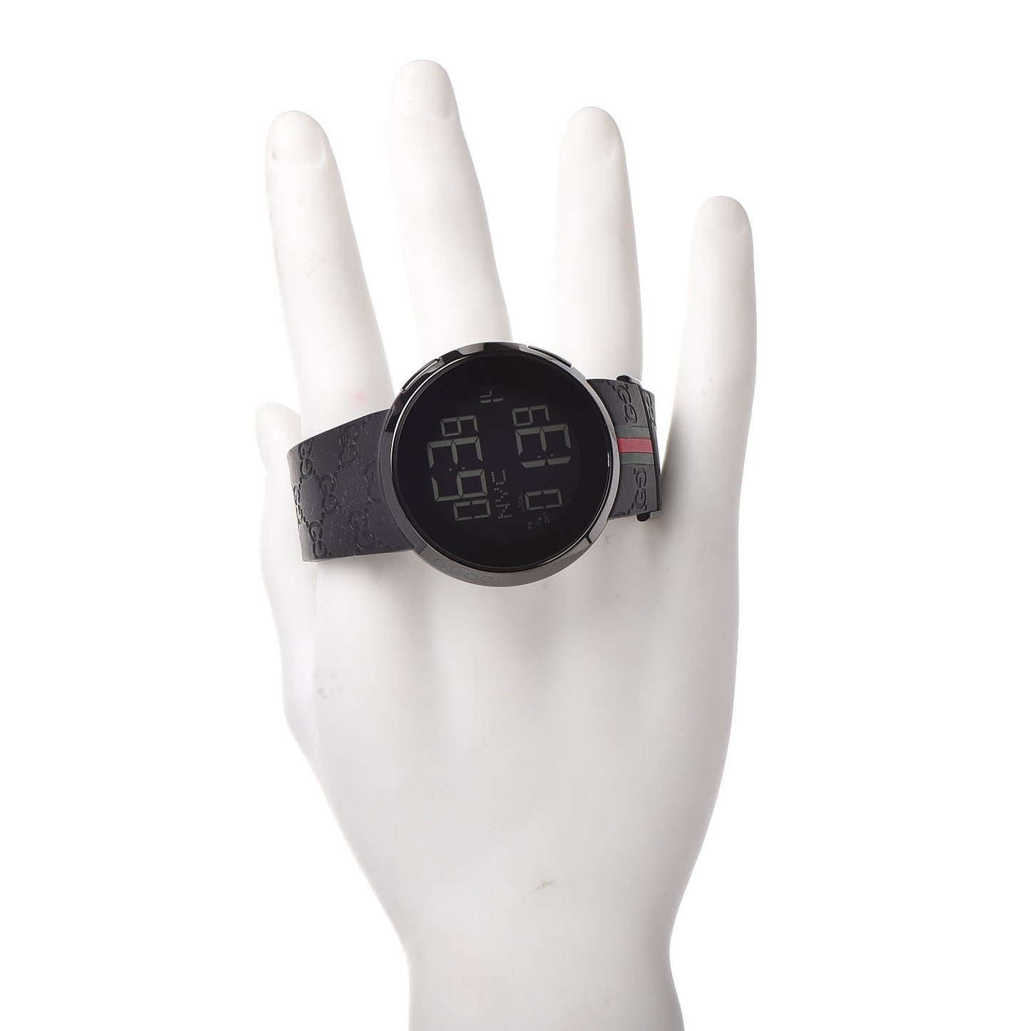 Stainless Steel Rubber 45mm Digital I-Gucci Web Watch Black