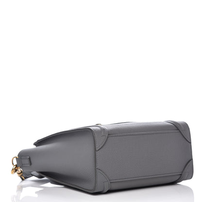 Celine Drummed Calfskin Nano Luggage Kohl 4 of 10