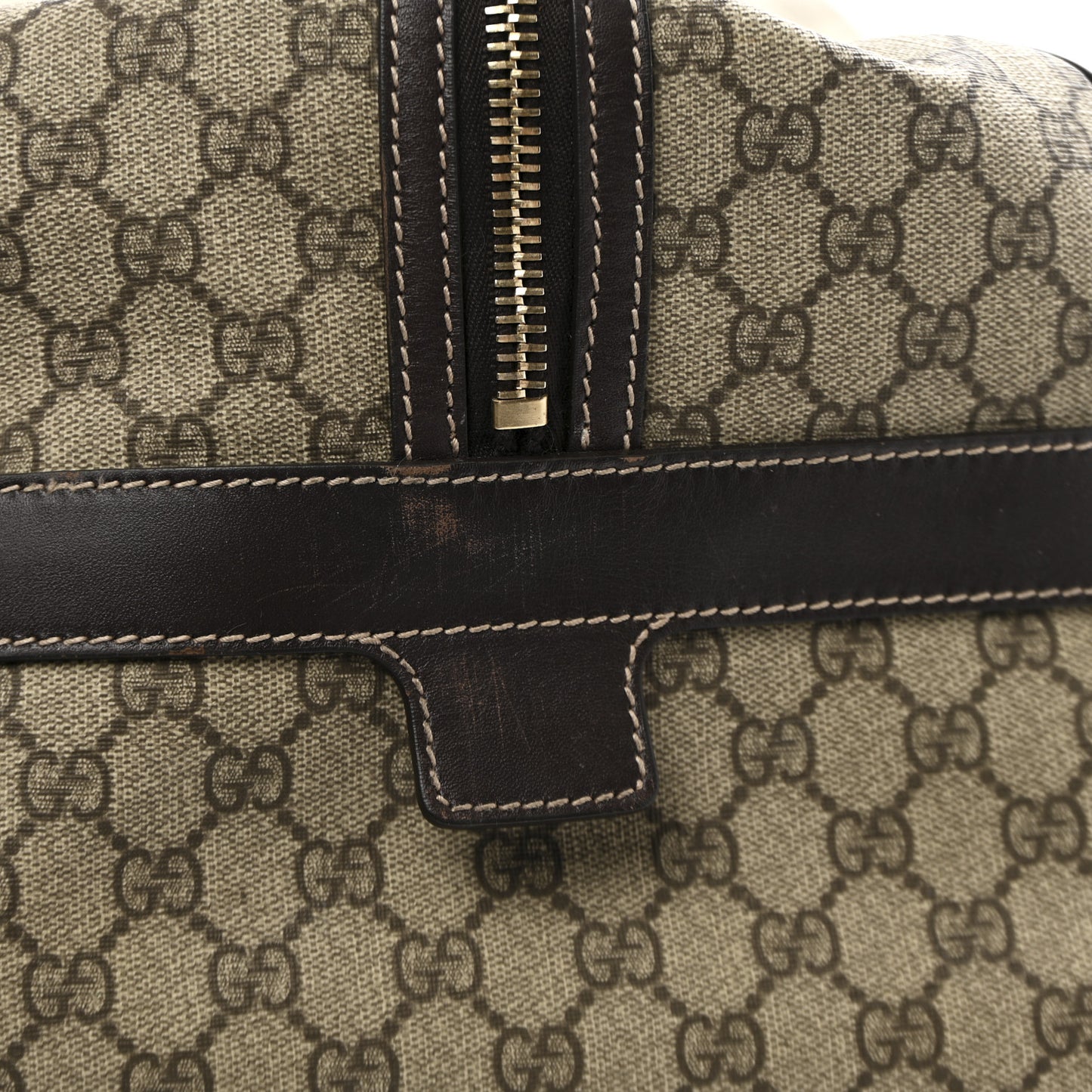 GG Plus Monogram Large Carry On Duffle Trolley Beige Ebony Cocoa Dark Chocolate