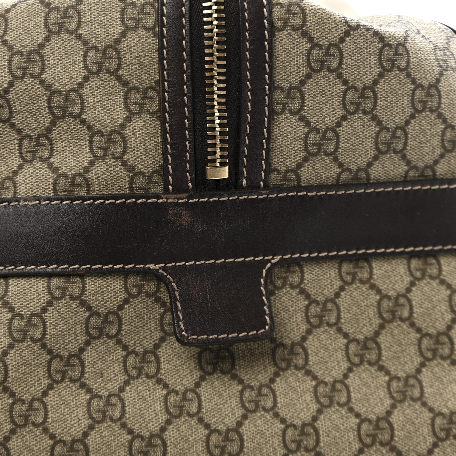 Gucci GG Plus Monogram Large Carry On Duffle Trolley Beige Ebony Cocoa Dark Chocolate 14 of 14